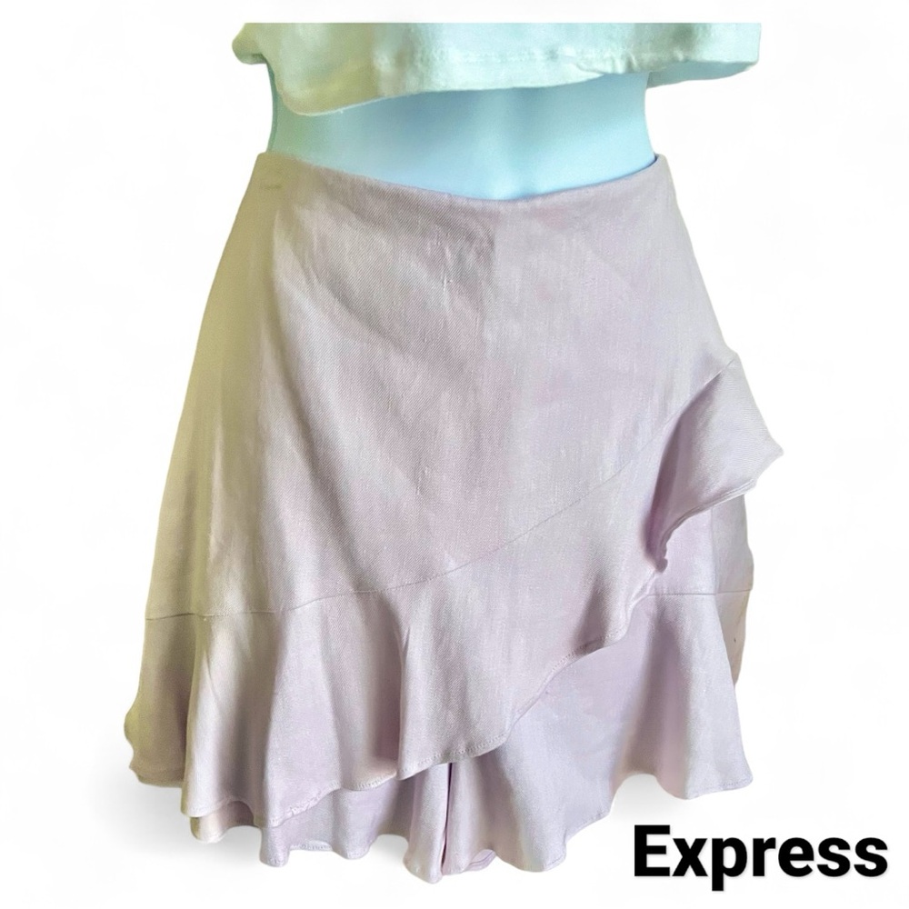 NWT Express Lilac Ruffle Skort Asymmetrical - Size 4